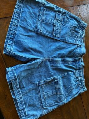 St. John's Bay Blue Denim Cargo Shorts with Patch Pockets
